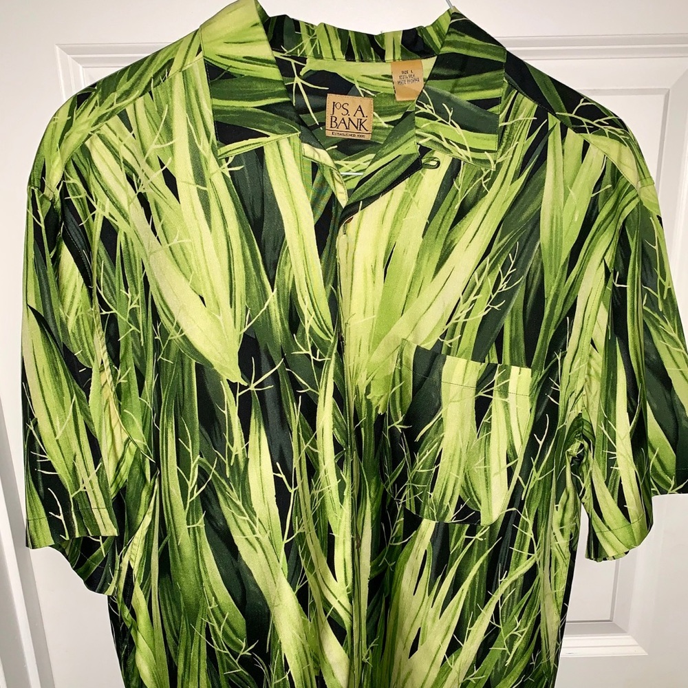 Jos. A. Bank button-up with green plants